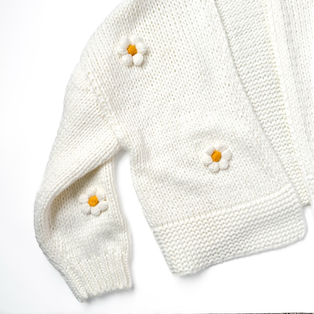 NWOT Knit Flower Cardigan - Picture 3 of 6